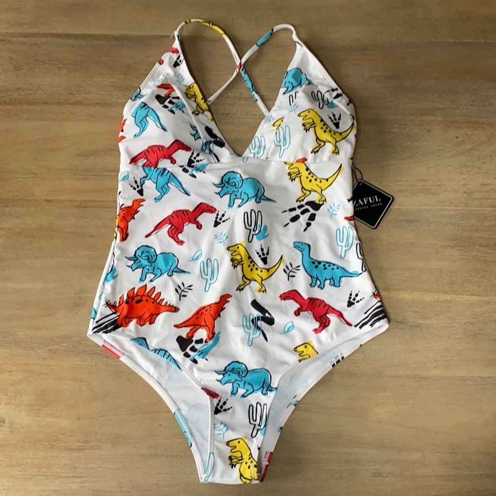 Zaful Dino One-Piece Bathing Suit